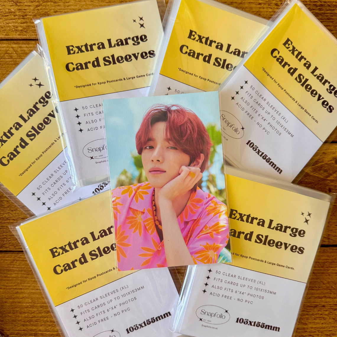 Kpop Postcard Sleeves - 103x155mm (Pack of 50), Extra Large, 6"x4" Photo Protection