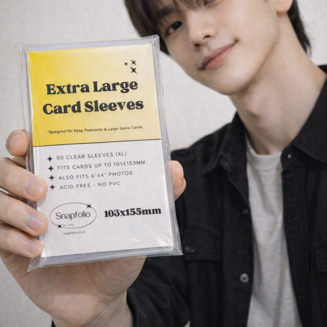 Kpop Postcard Sleeves - 103x155mm (Pack of 50), Extra Large, 6"x4" Photo Protection