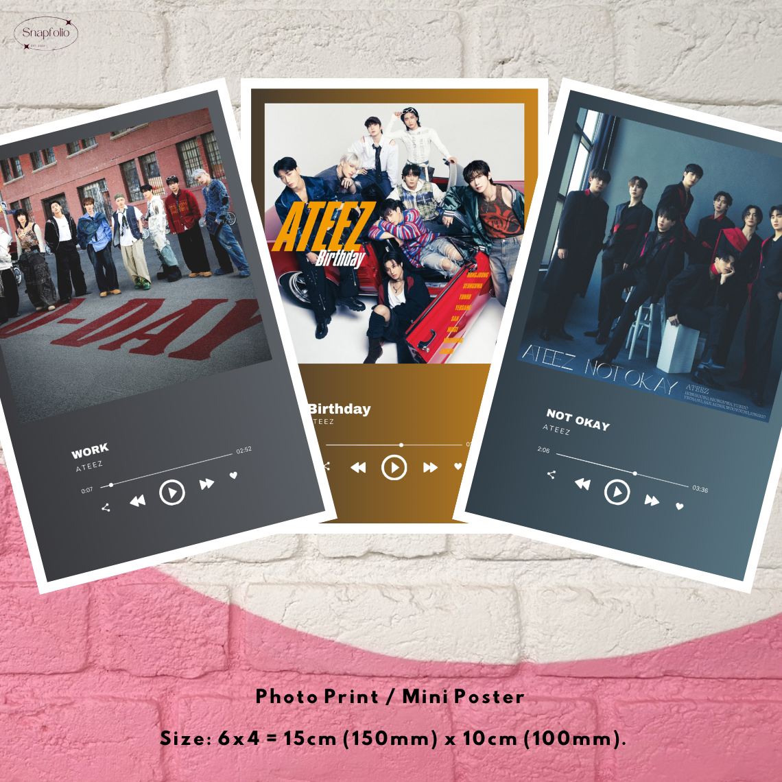 ATEEZ Mini Music Poster (6x4 Photo Print)