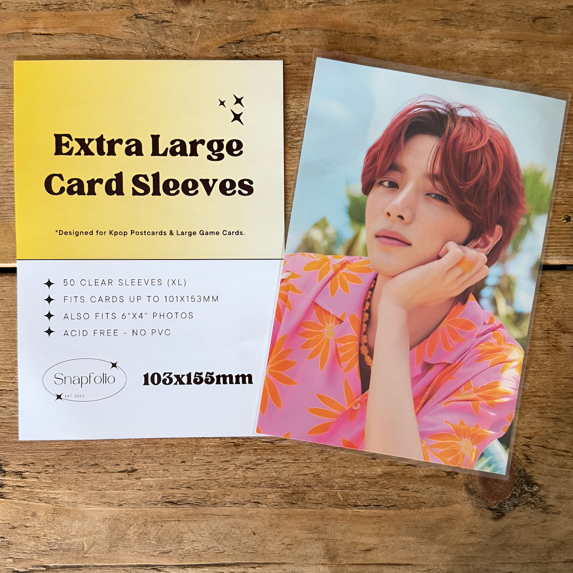 Kpop Postcard Sleeves - 103x155mm (Pack of 50), Extra Large, 6"x4" Photo Protection