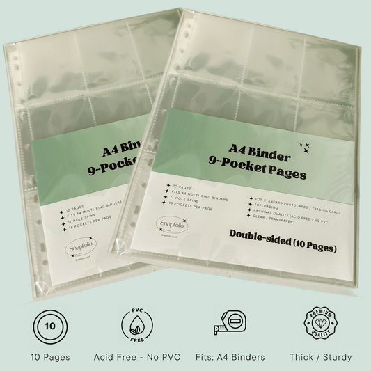 A4 Binder 9-Pocket Pages, Refill, Double-sided (Pack of 10)