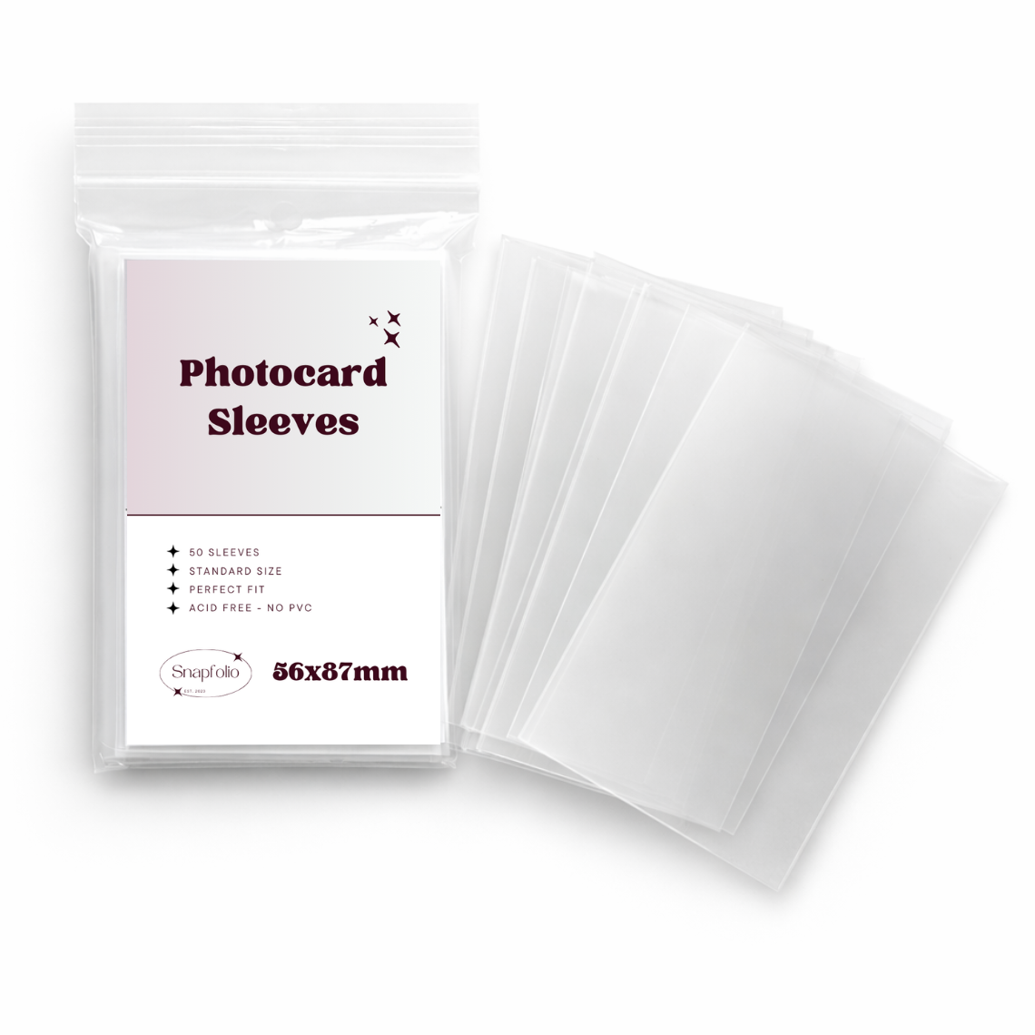 Kpop Photocard Sleeves - 56x87mm (Pack of 50)