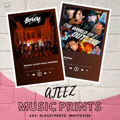 ATEEZ Mini Music Poster (6x4 Photo Print)