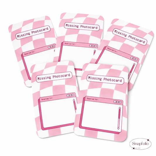 Photocard Binder Fillers / Placeholders (Pack of 10) - Pink Retro
