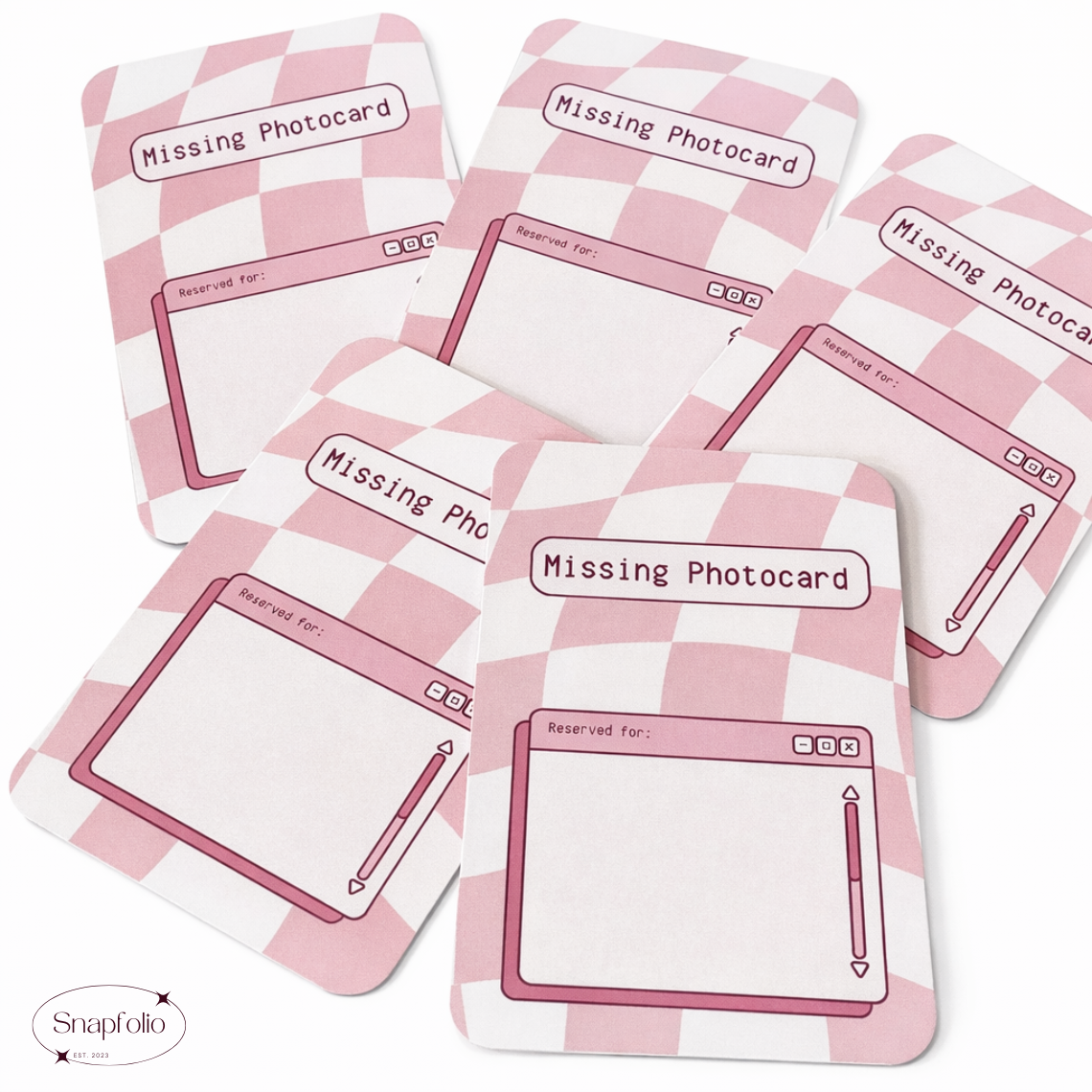 Photocard Binder Fillers / Placeholders (Pack of 10) - Pink Retro