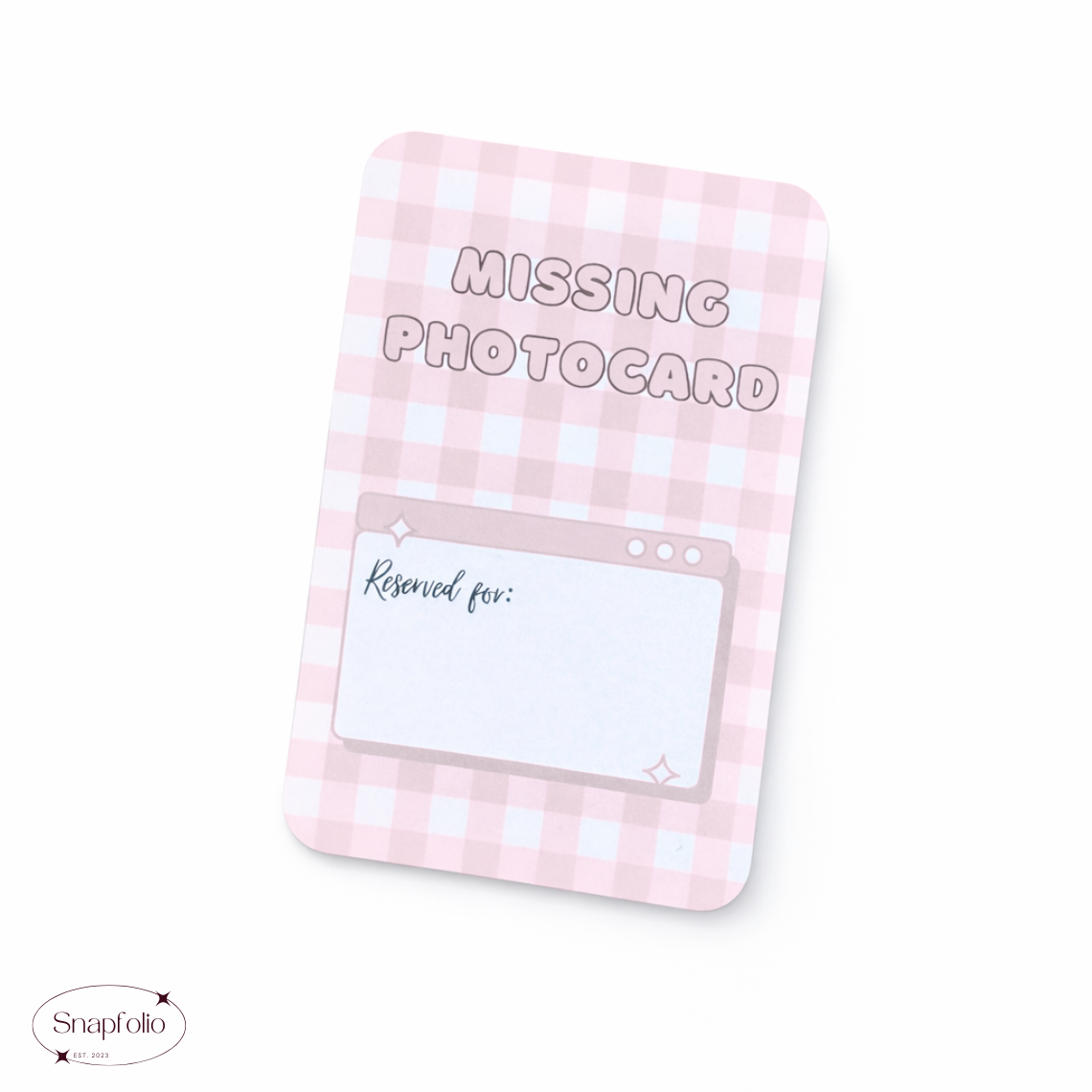 Photocard Binder Fillers / Placeholders (Pack of 10) - Pink Gingham