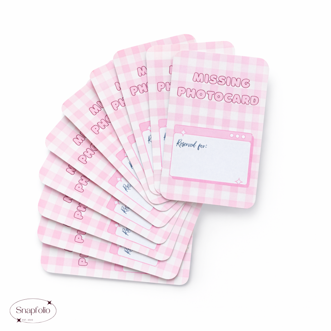 Photocard Binder Fillers / Placeholders (Pack of 10) - Pink Gingham