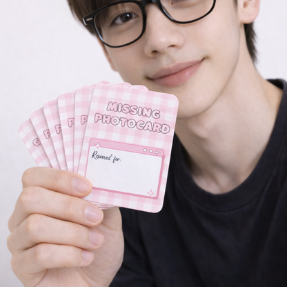 Photocard Binder Fillers / Placeholders (Pack of 10) - Pink Gingham