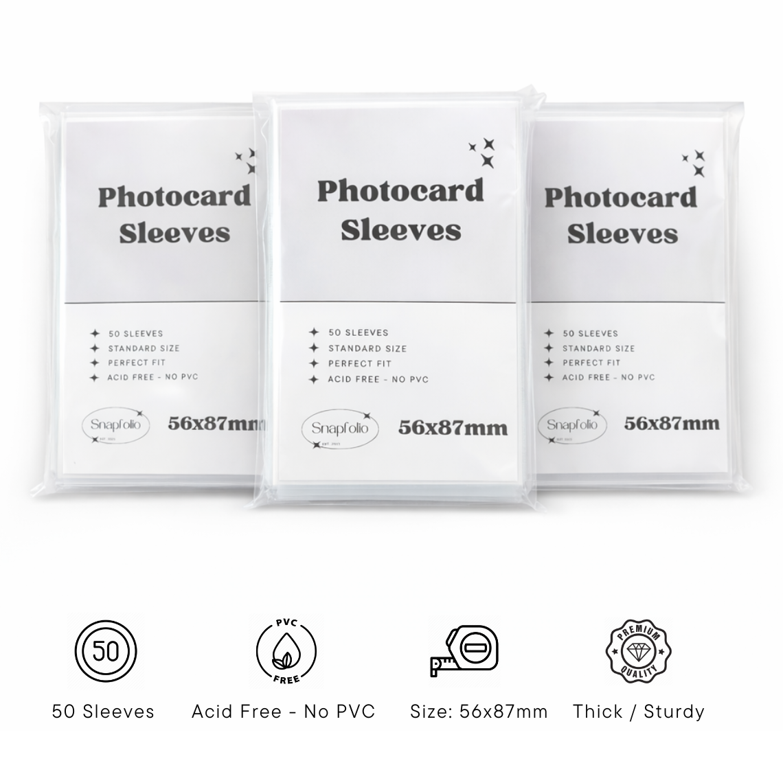 Kpop Photocard Sleeves - 56x87mm (Pack of 50)