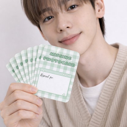 Photocard Binder Fillers / Placeholders (Pack of 10) - Green Gingham