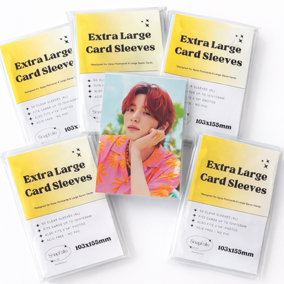 Kpop Postcard Sleeves - 103x155mm (Pack of 50), Extra Large, 6"x4" Photo Protection