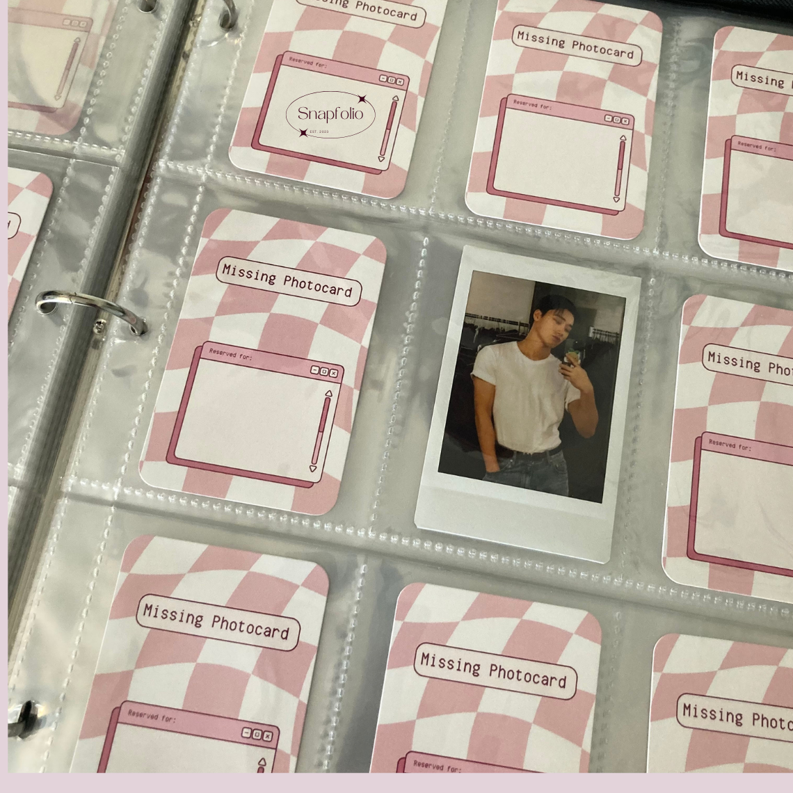 Photocard Binder Fillers / Placeholders (Pack of 10) - Pink Retro