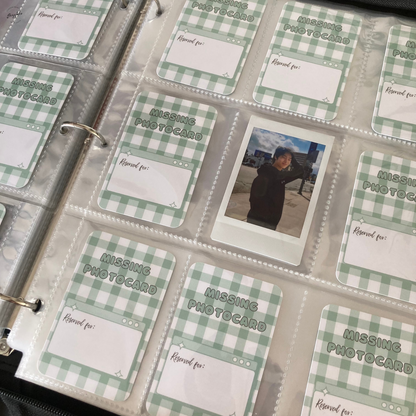 Photocard Binder Fillers / Placeholders (Pack of 10) - Green Gingham