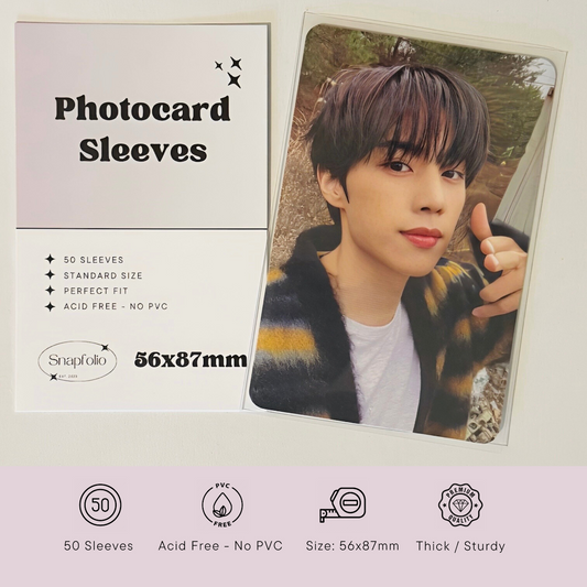 Kpop Photocard Sleeves - 56x87mm (Pack of 50)